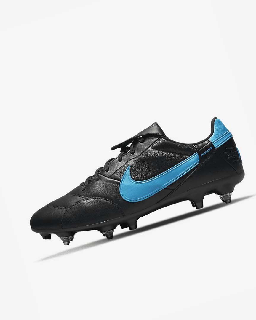 Tenis Futbol Nike The Premier 3 SG-PRO Anti-Clog Traction Hombre Negras Negras Azules | CR2998