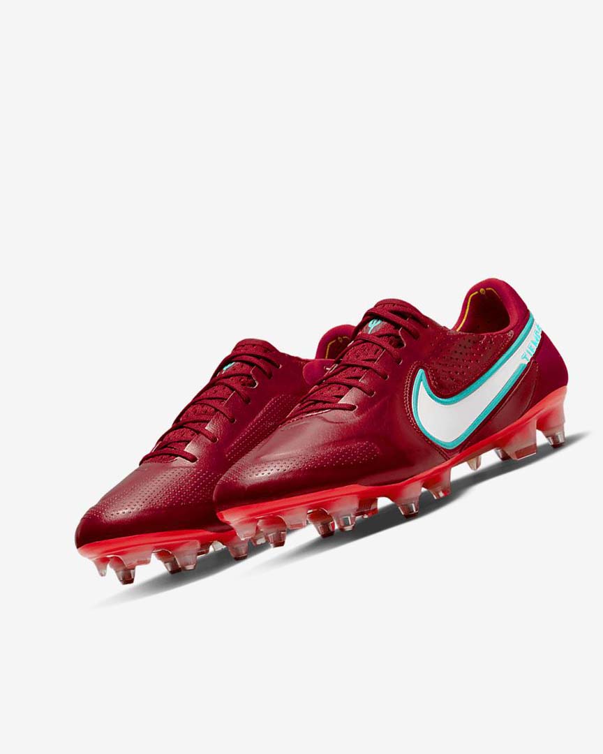 Tenis Futbol Nike Tiempo Legend 9 Elite SG-Pro AC Mujer Rojas Rojas Claro Blancas | CR1139