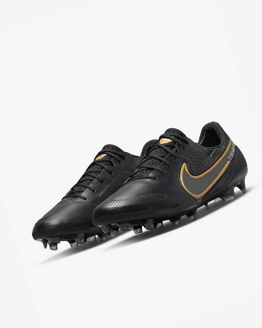 Tenis Futbol Nike Tiempo Legend 9 Elite FG Hombre Negras Gris Doradas | CR2668