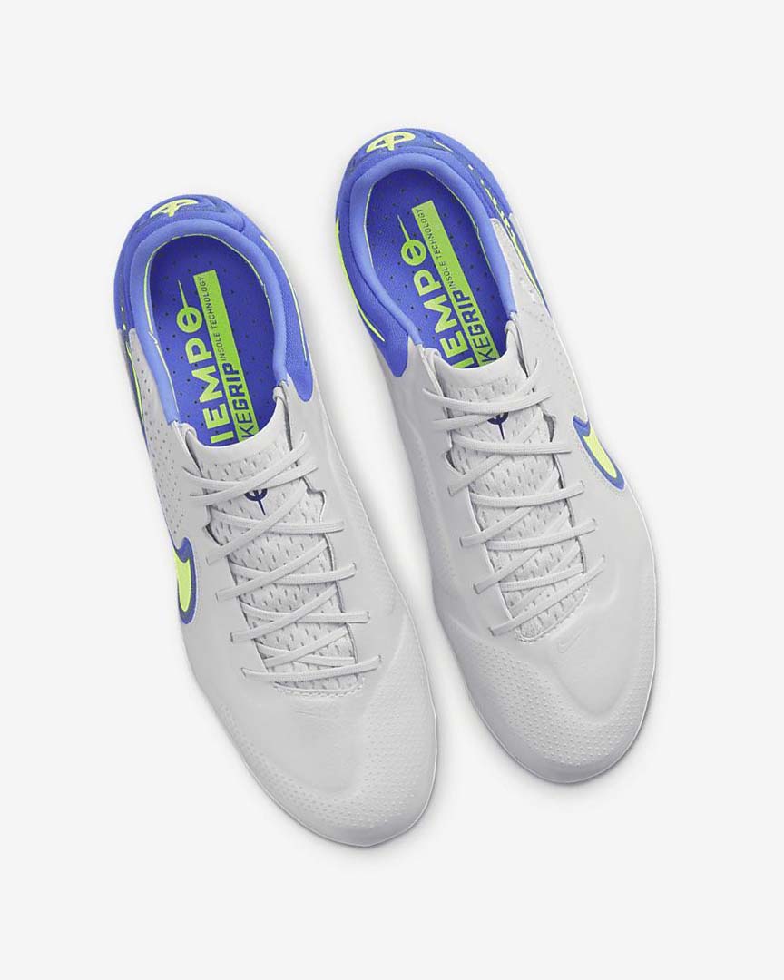 Tenis Futbol Nike Tiempo Legend 9 Elite FG Mujer Gris Azules | CR2983