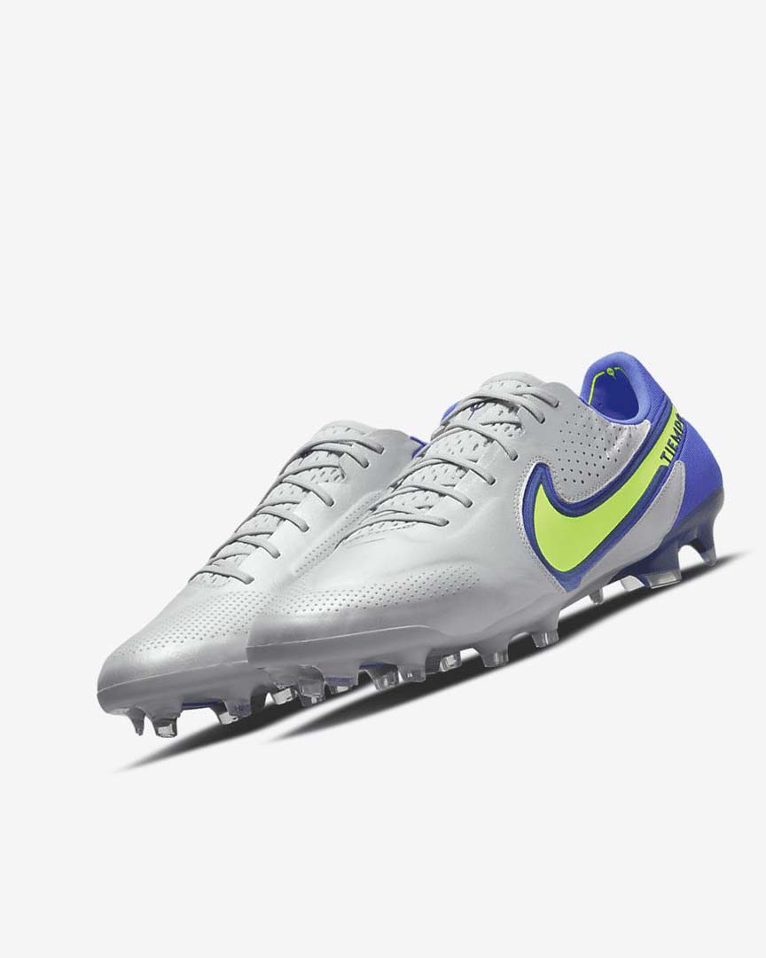 Tenis Futbol Nike Tiempo Legend 9 Elite FG Mujer Gris Azules | CR2983