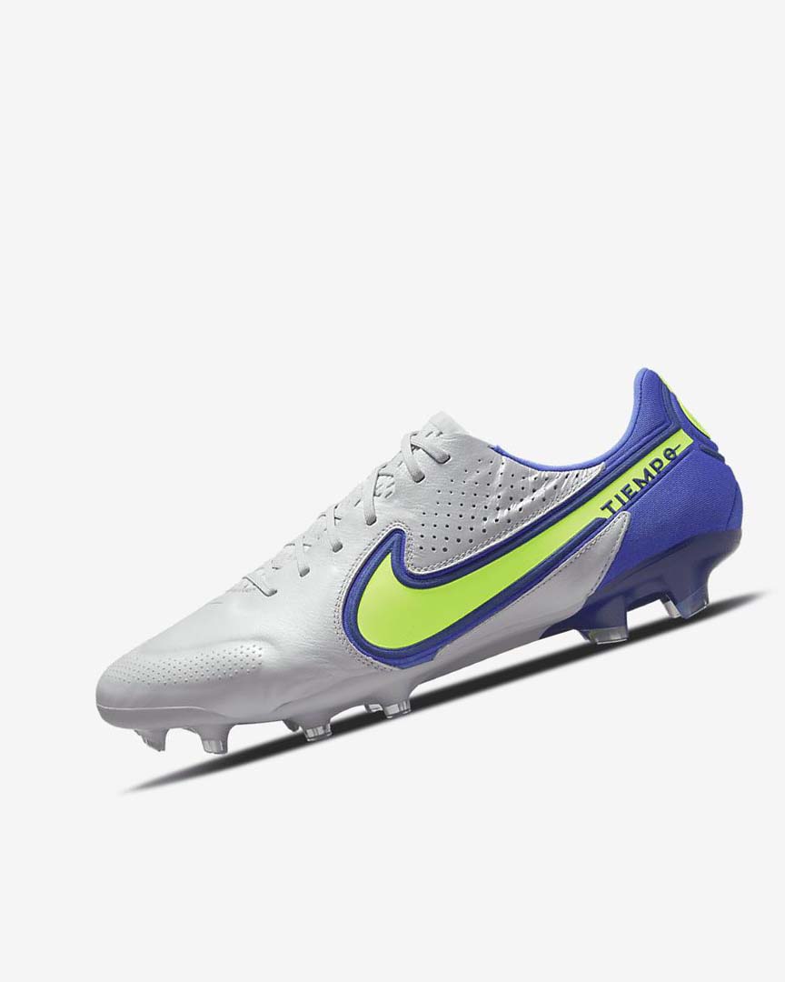 Tenis Futbol Nike Tiempo Legend 9 Elite FG Mujer Gris Azules | CR2983