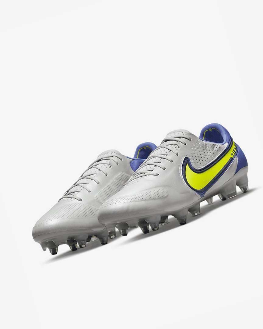 Tenis Futbol Nike Tiempo Legend 9 Elite SG-Pro AC Hombre Gris Azules | CR4895