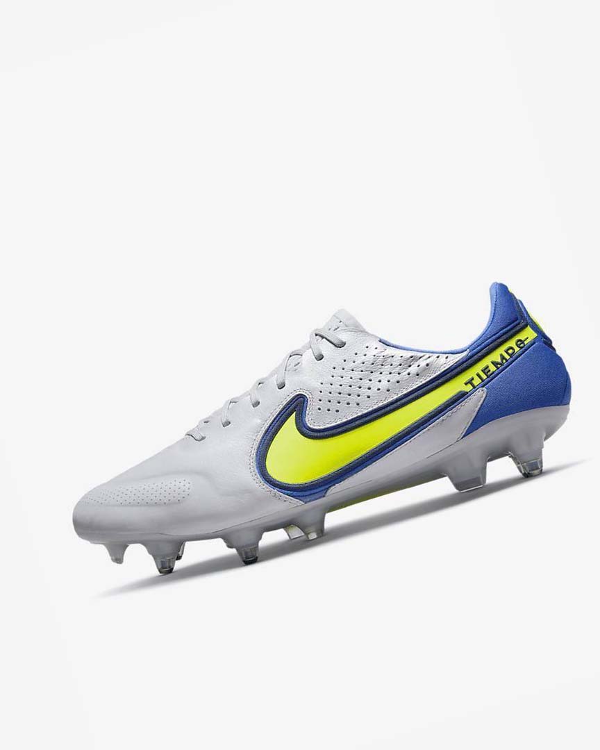 Tenis Futbol Nike Tiempo Legend 9 Elite SG-Pro AC Hombre Gris Azules | CR4895