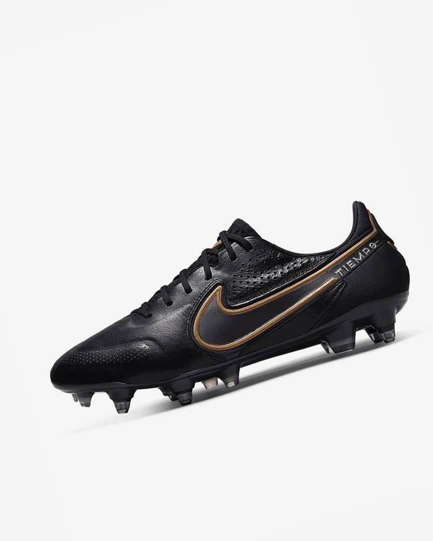 Tenis Futbol Nike Tiempo Legend 9 Elite SG-Pro AC Hombre Negras Doradas Gris | CR4901