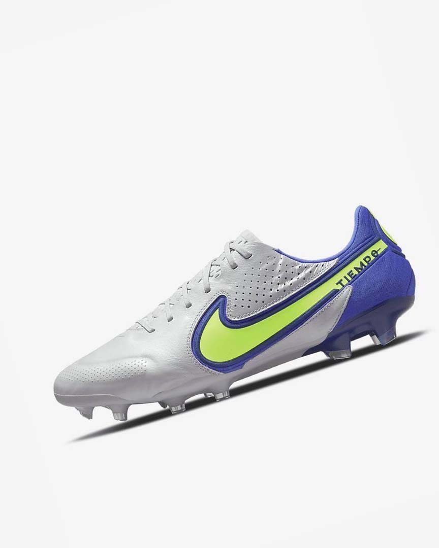 Tenis Futbol Nike Tiempo Legend 9 Elite FG Hombre Gris Azules | CR5283