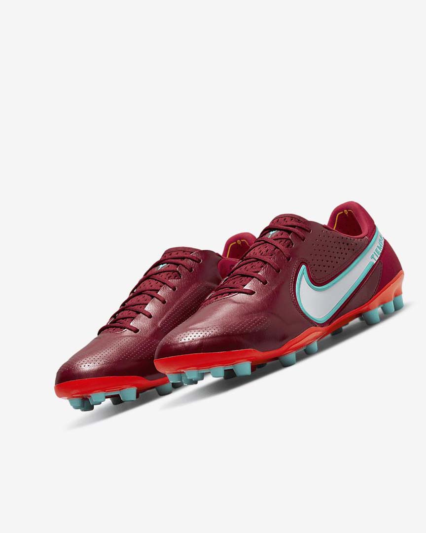 Tenis Futbol Nike Tiempo Legend 9 Elite AG-Pro Mujer Rojas Rojas Claro Blancas | CR5444