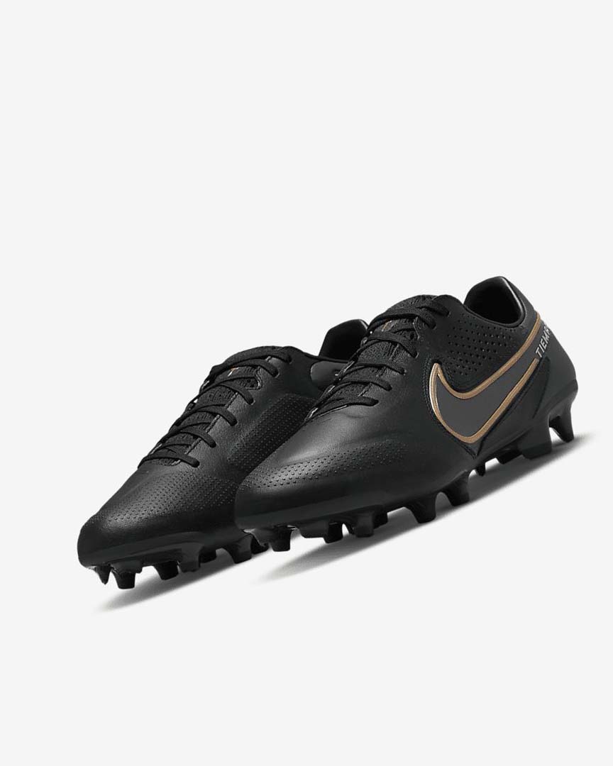 Tenis Futbol Nike Tiempo Legend 9 Pro FG Mujer Negras Gris Oscuro Metal Doradas Metal Gris Oscuro | CR2285