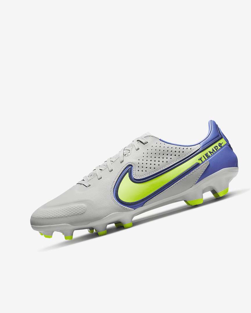 Tenis Futbol Nike Tiempo Legend 9 Pro FG Mujer Gris Azules | CR3101