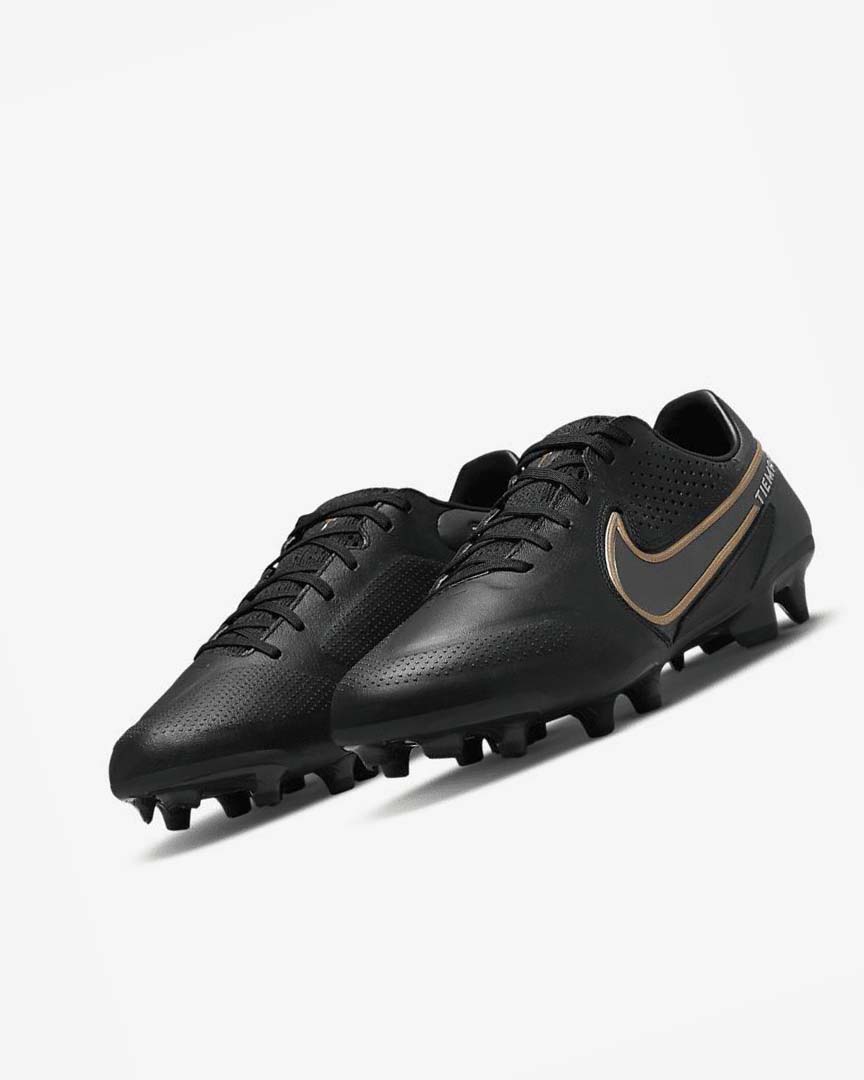 Tenis Futbol Nike Tiempo Legend 9 Pro FG Hombre Negras Gris Metal Doradas | CR3141