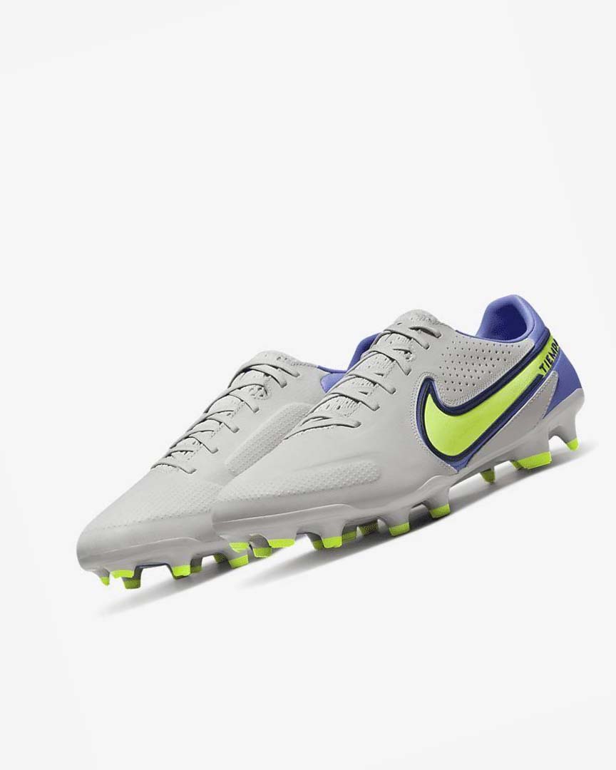 Tenis Futbol Nike Tiempo Legend 9 Pro FG Hombre Gris Azules | CR4876