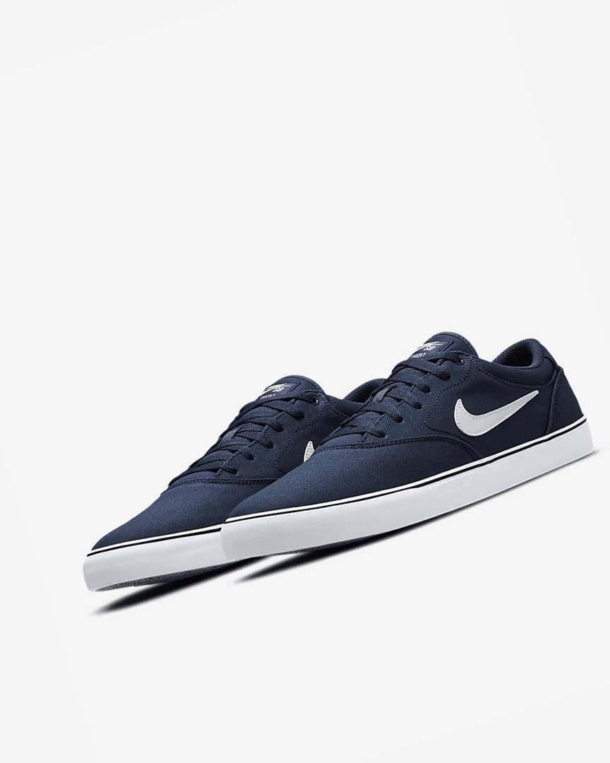 Tenis Skate Nike SB Chron 2 Canvas Hombre Azul Marino Azul Marino Negras Blancas | CR2743