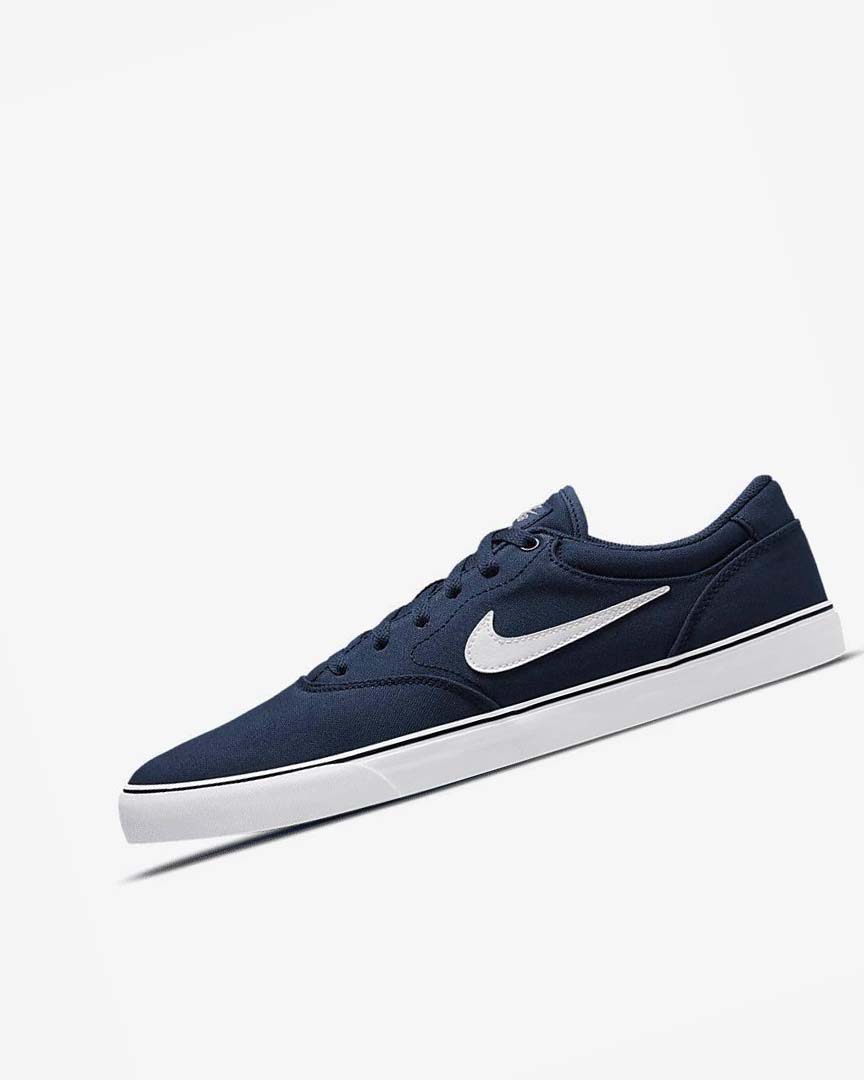 Tenis Skate Nike SB Chron 2 Canvas Hombre Azul Marino Azul Marino Negras Blancas | CR2743