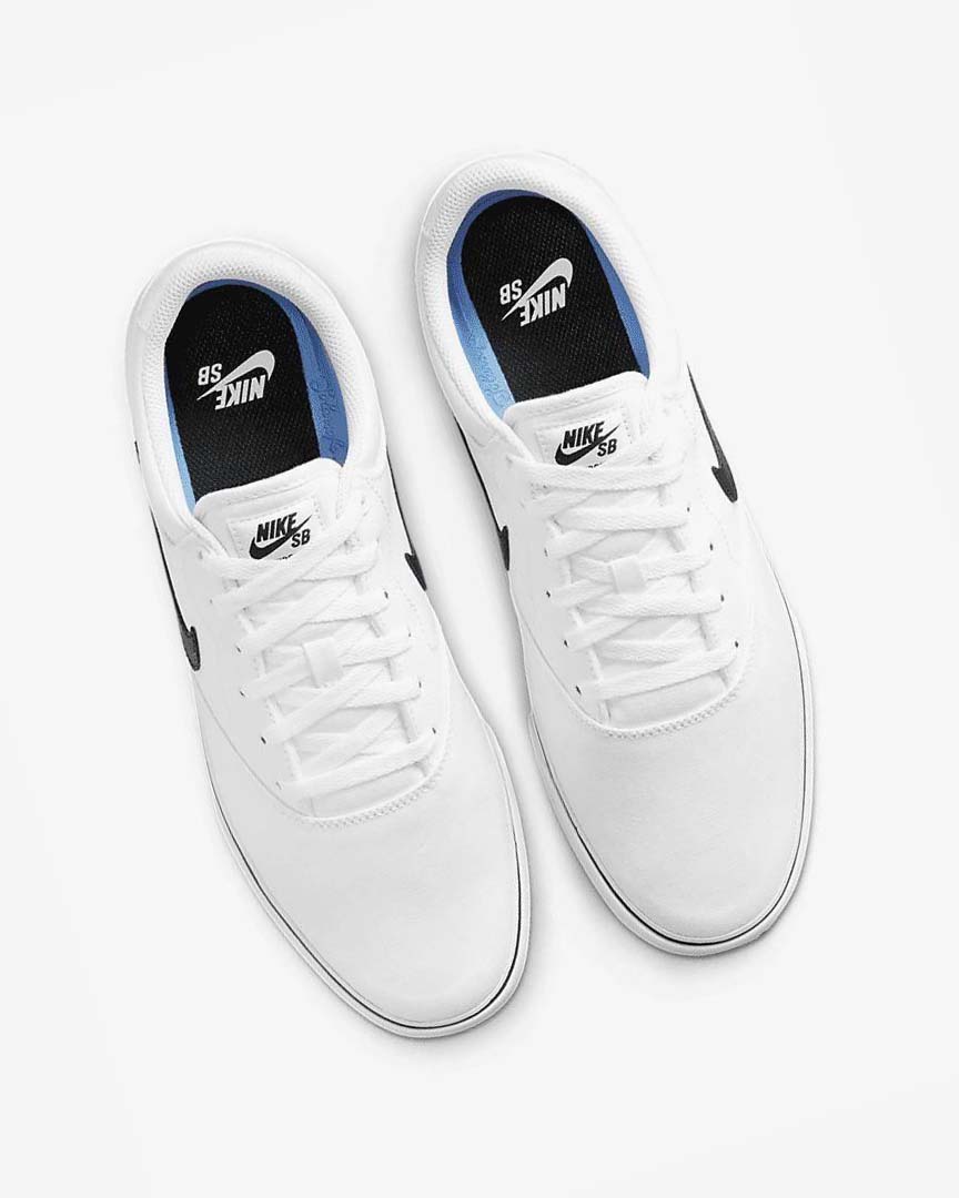 Tenis Skate Nike SB Chron 2 Canvas Hombre Blancas Blancas Negras | CR4950