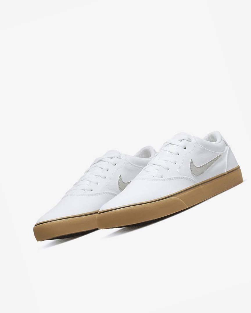 Tenis Skate Nike SB Chron 2 Canvas Hombre Blancas Blancas Marrones Claro Beige Claro | CR5145