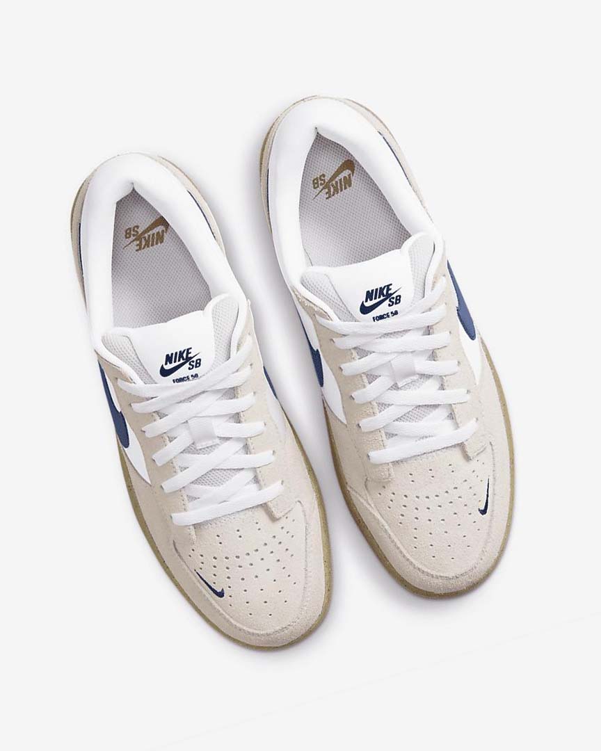 Tenis Skate Nike SB Force 58 Mujer Blancas Blancas Marrones Claro Azul Marino | CR5547