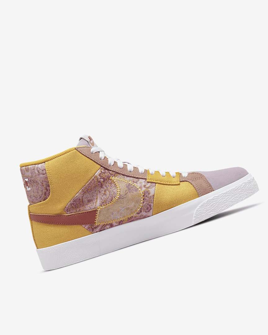 Tenis Skate Nike SB Zoom Blazer Mid PRM Mujer Doradas Blancas | CR5235