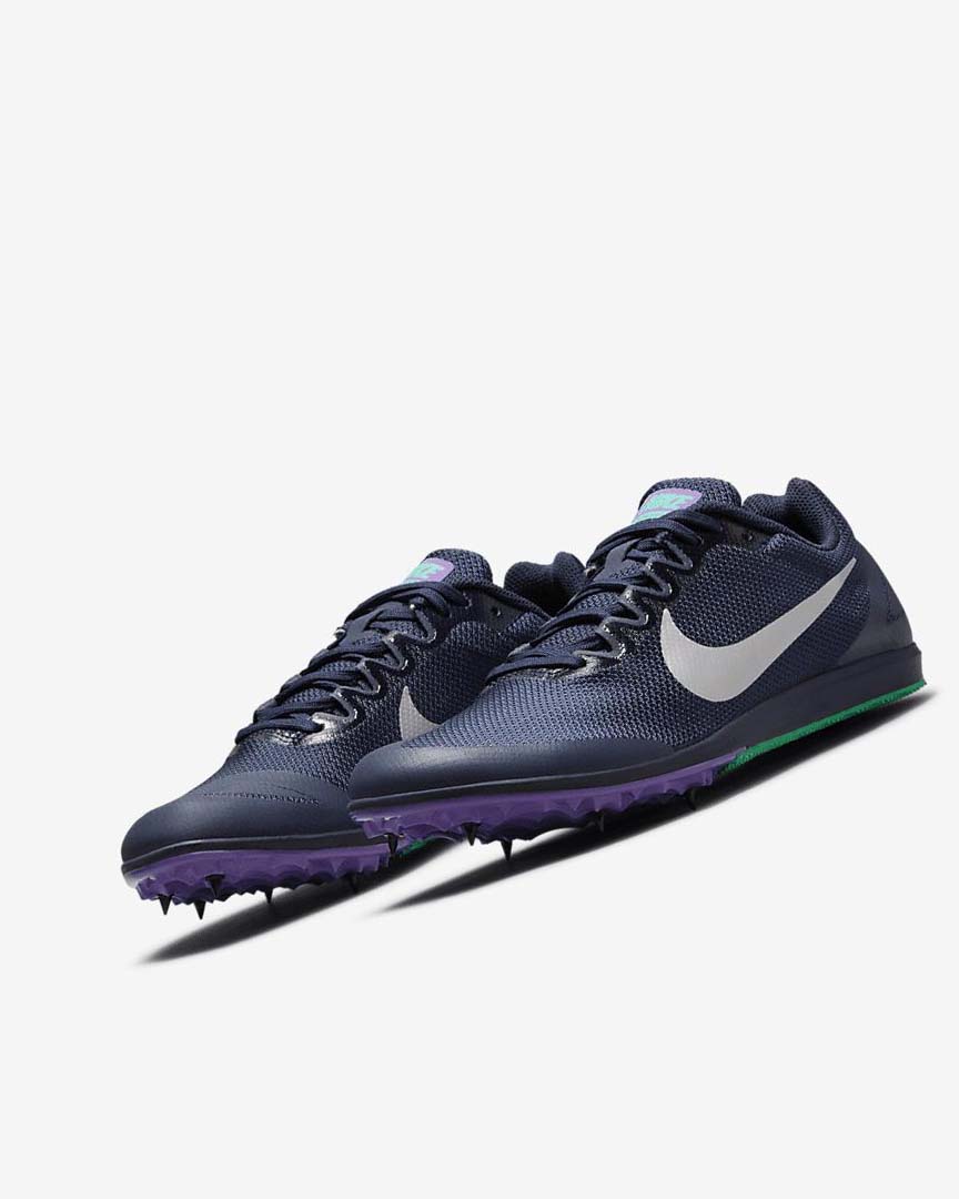 Tenis Spikes Nike Zoom Rival D 10 Mujer Obsidian Turquesa Metal Plateadas | CR3017