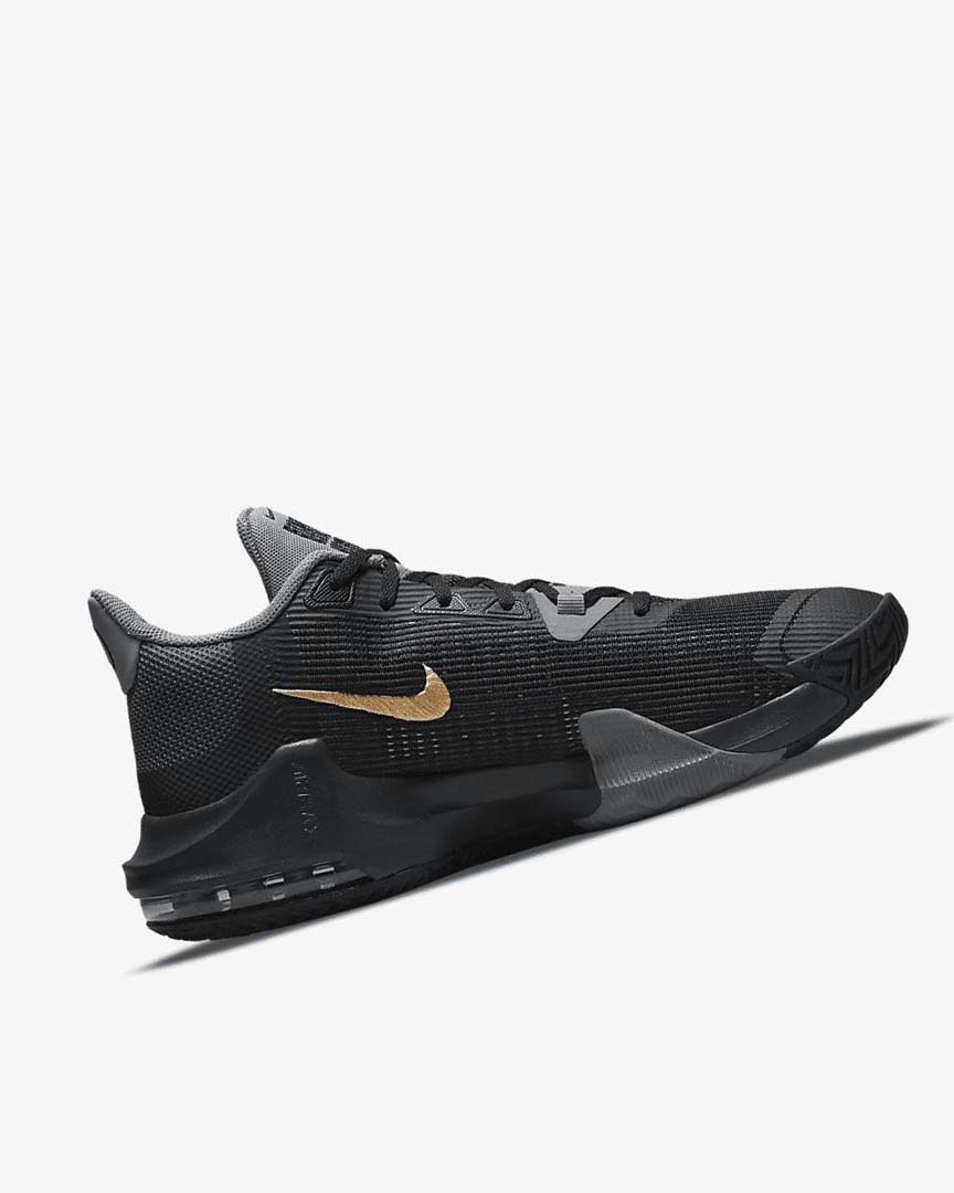 Zapatillas Baloncesto Nike Air Max Impact 3 Mujer Negras Gris Gris Oscuro Metal Doradas | CR2513