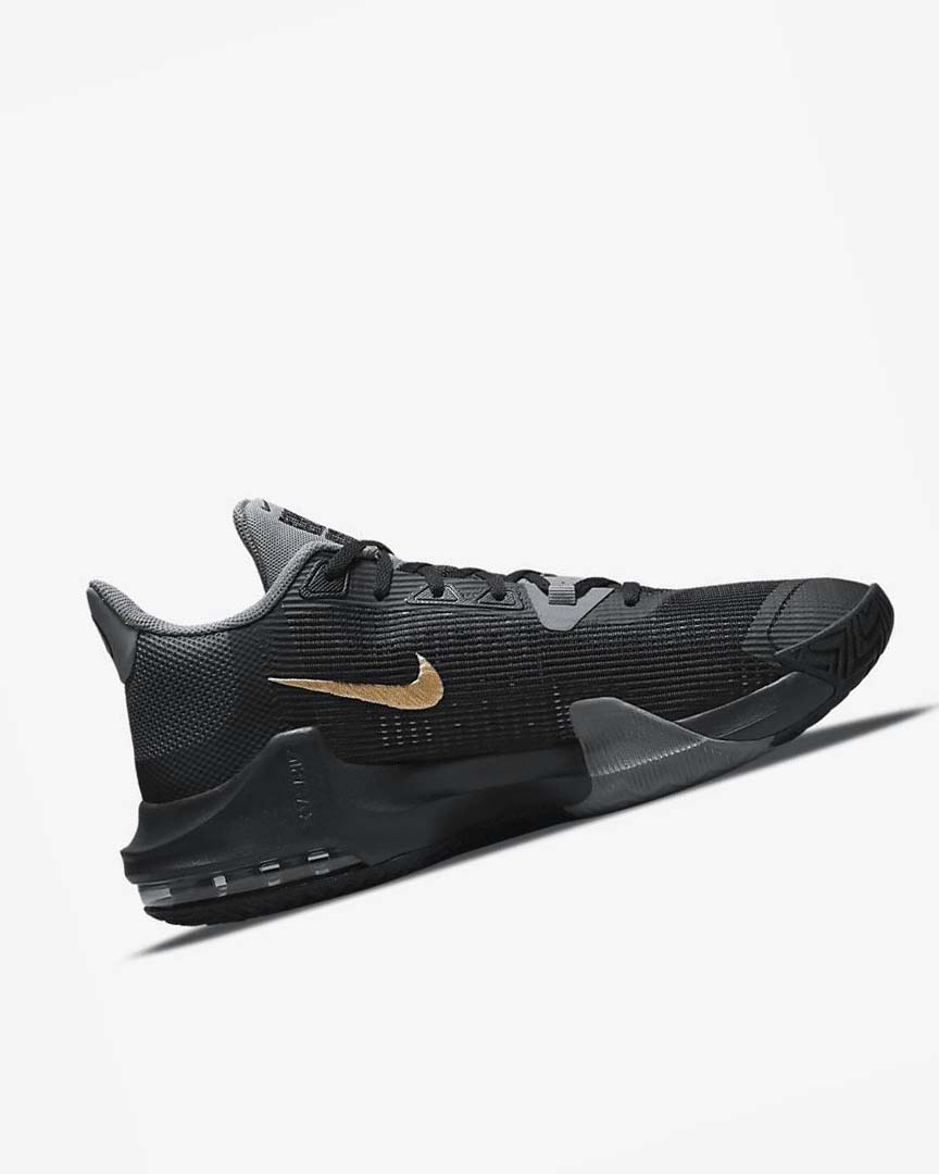 Zapatillas Baloncesto Nike Air Max Impact 3 Hombre Negras Gris Gris Oscuro Metal Doradas | CR5091