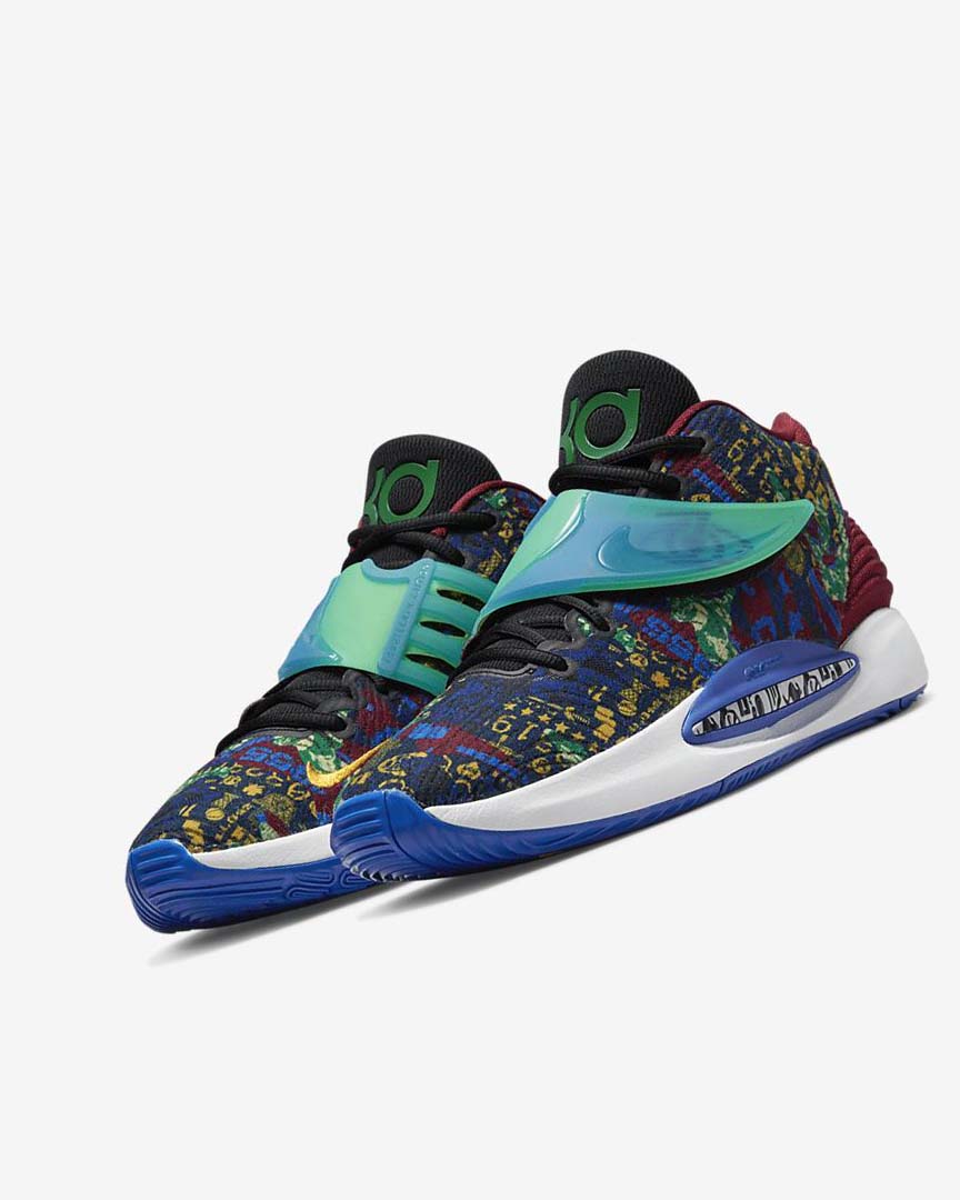 Zapatillas Baloncesto Nike KD14 NRG Mujer Azules Azul Real Oscuro Azules Verde Claro | CR3172