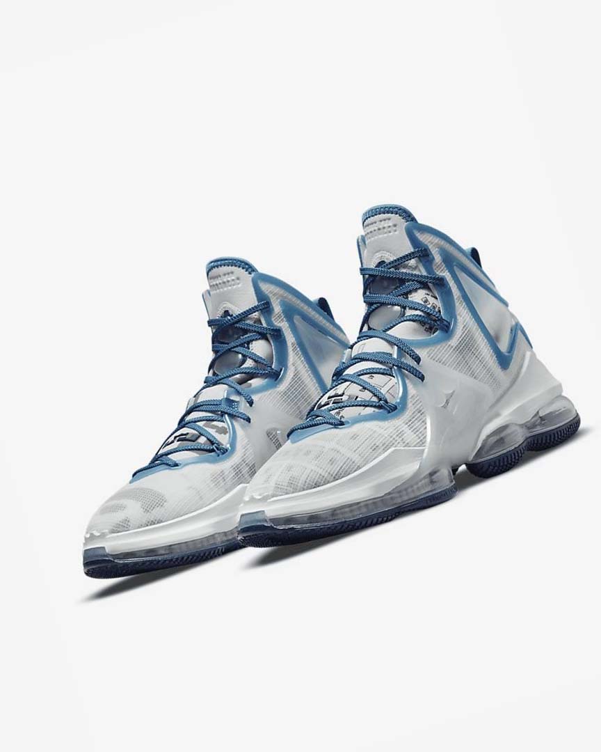 Zapatillas Baloncesto Nike LeBron 19 Hombre Blancas Azules Azules | CR2858