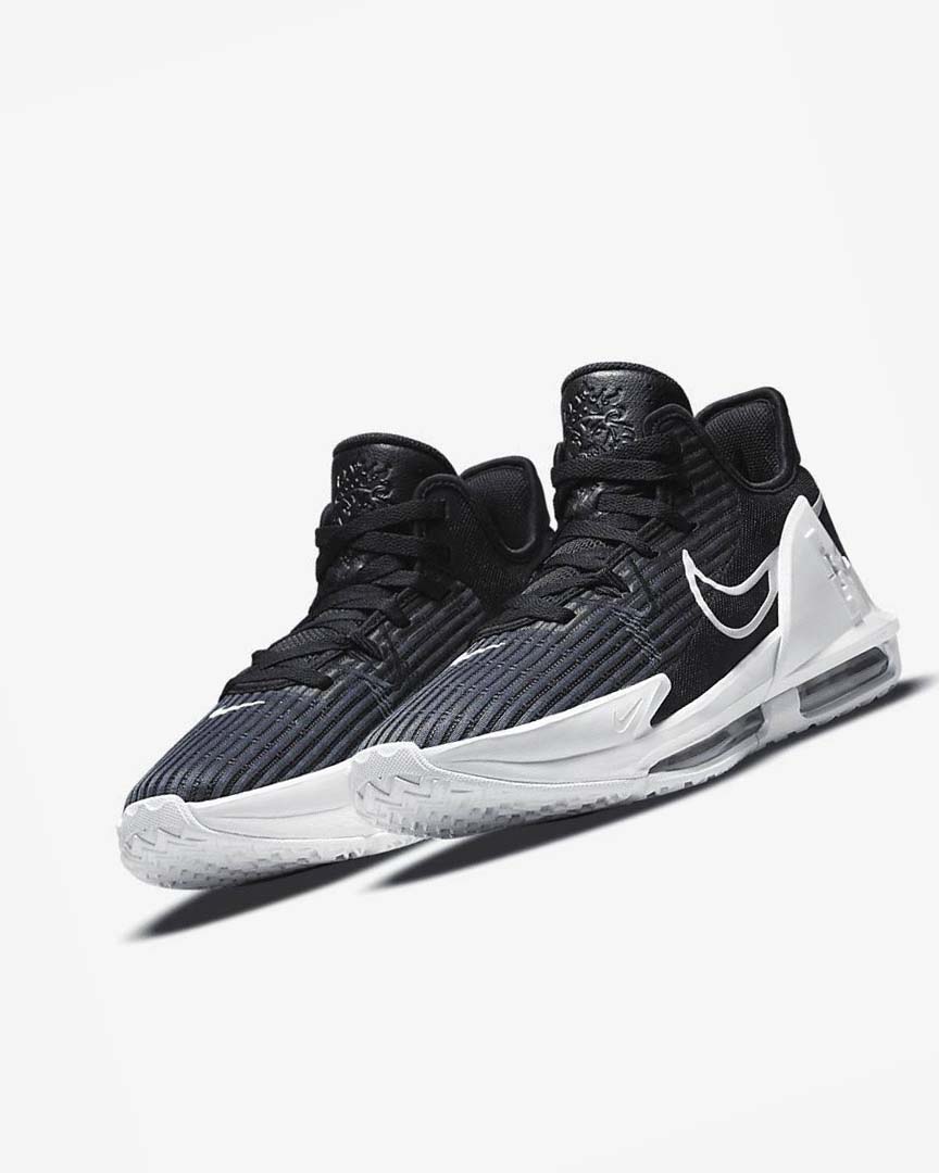 Zapatillas Baloncesto Nike LeBron Witness 6 Hombre Negras Obsidian Oscuro Blancas | CR5292