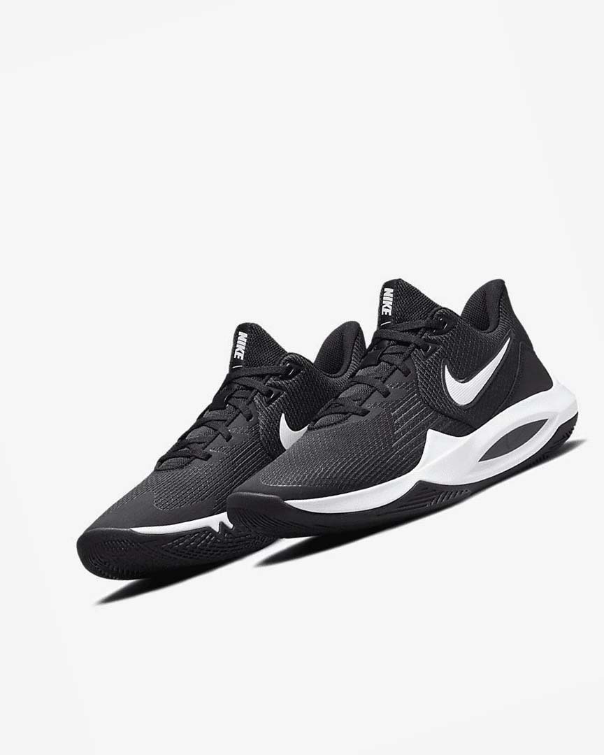 Zapatillas Baloncesto Nike Precision 5 Hombre Negras Gris Oscuro Blancas | CR4740