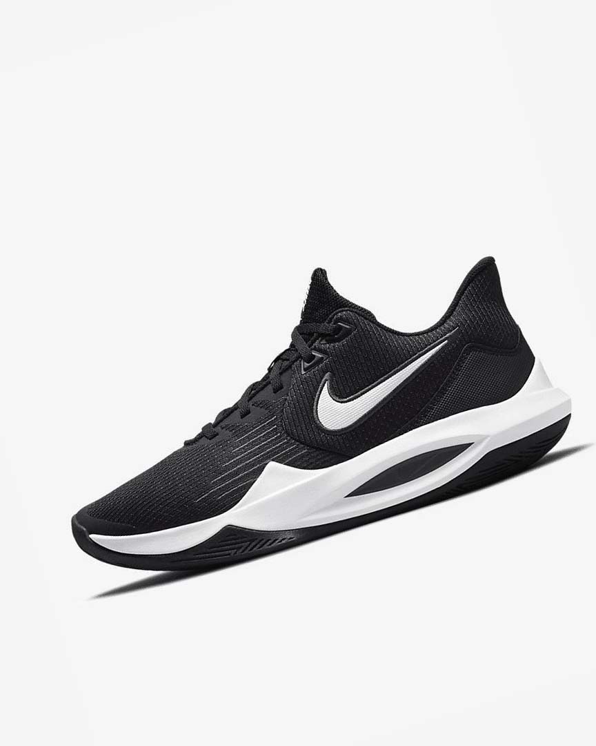 Zapatillas Baloncesto Nike Precision 5 Hombre Negras Gris Oscuro Blancas | CR4740