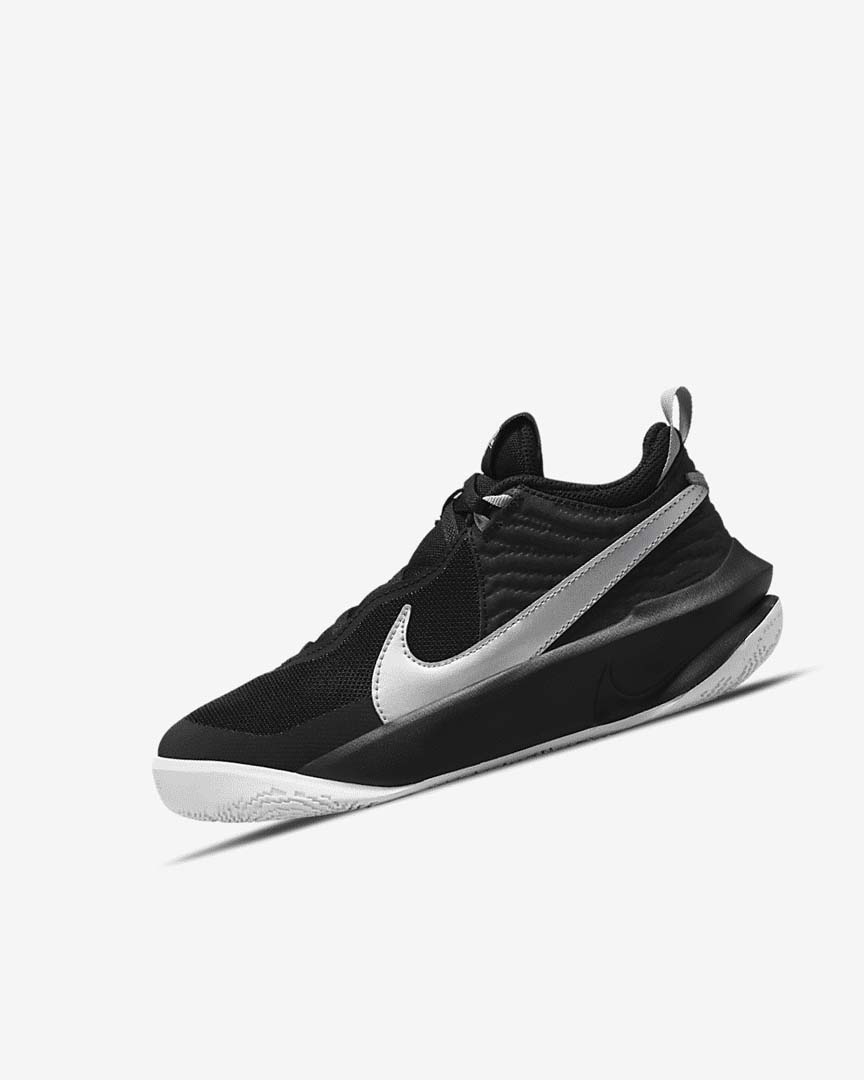 Zapatillas Baloncesto Nike Team Hustle D 10 Niña Negras Blancas Metal Plateadas | CR3198