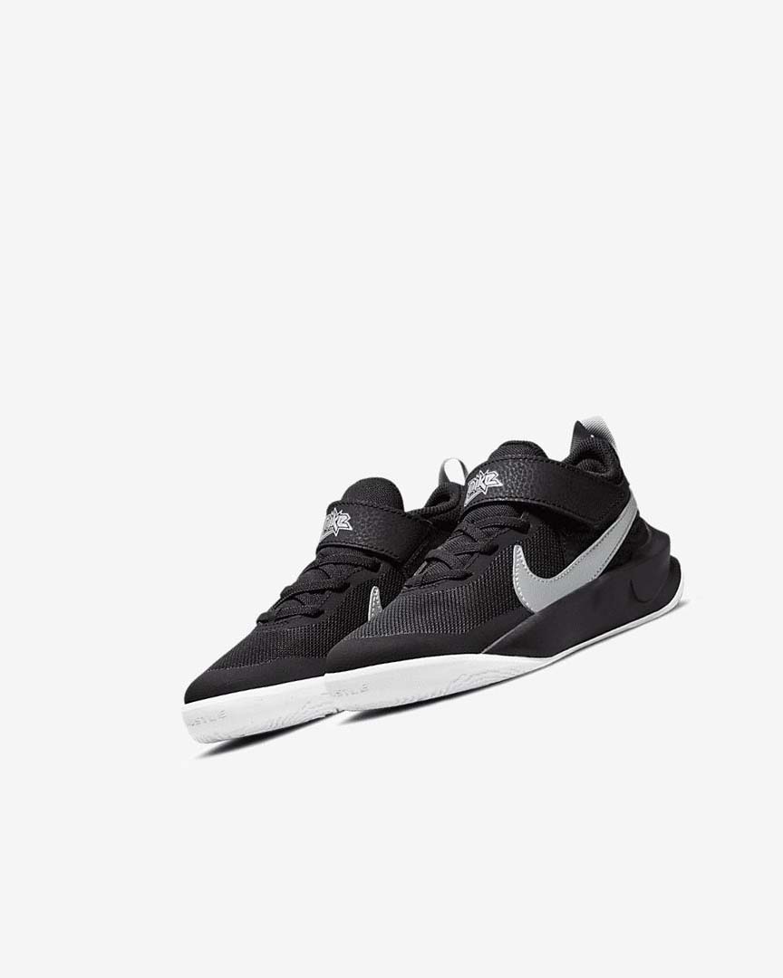 Zapatillas Baloncesto Nike Team Hustle D 10 Niño Negras Blancas Metal Plateadas | CR4821