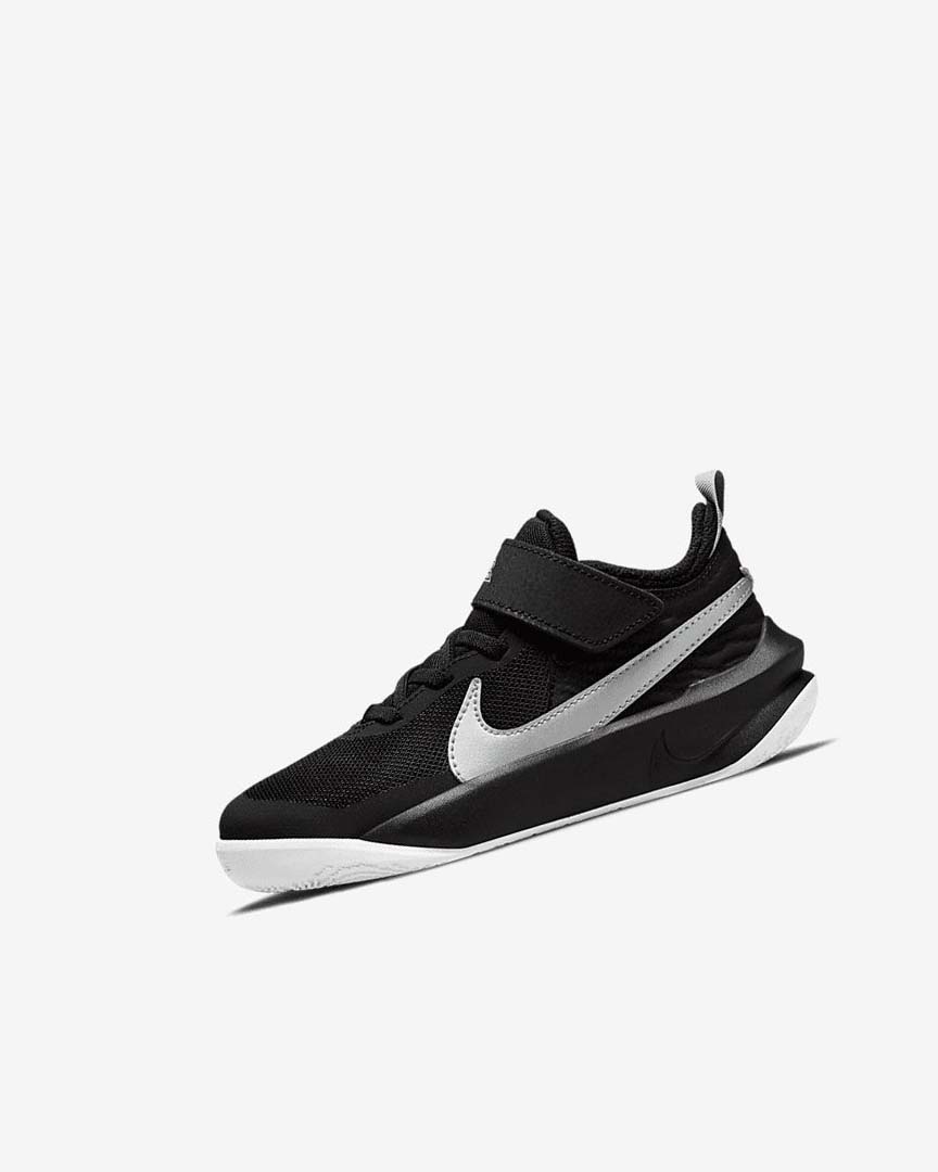 Zapatillas Baloncesto Nike Team Hustle D 10 Niño Negras Blancas Metal Plateadas | CR4821