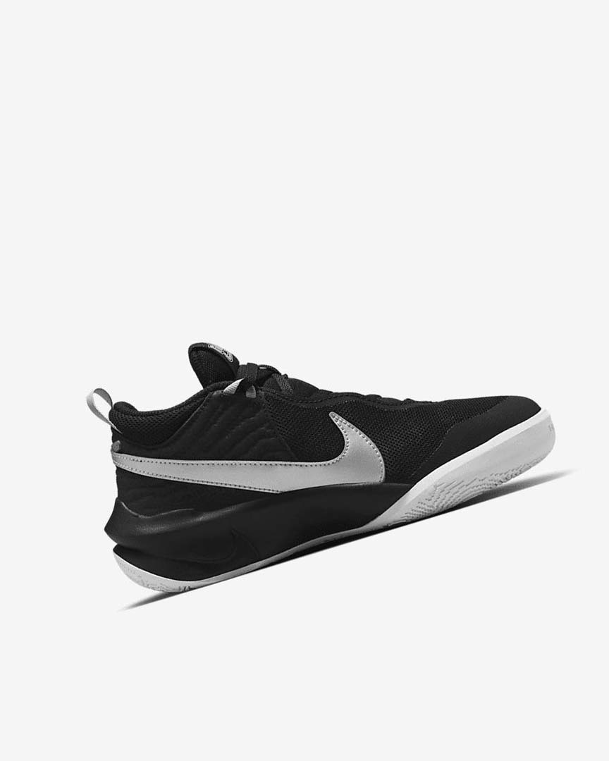 Zapatillas Baloncesto Nike Team Hustle D 10 Niño Negras Blancas Metal Plateadas | CR4954