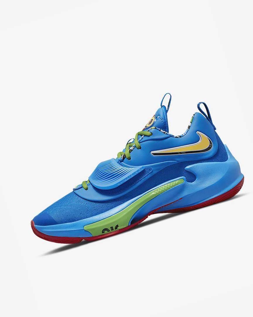 Zapatillas Baloncesto Nike Zoom Freak 3 Hombre Azules Rojas | CR2887