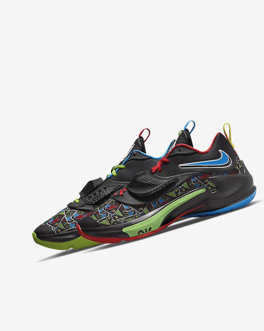 Zapatillas Baloncesto Nike Zoom Freak 3 Mujer Negras Blancas Rojas Verde | CR4785