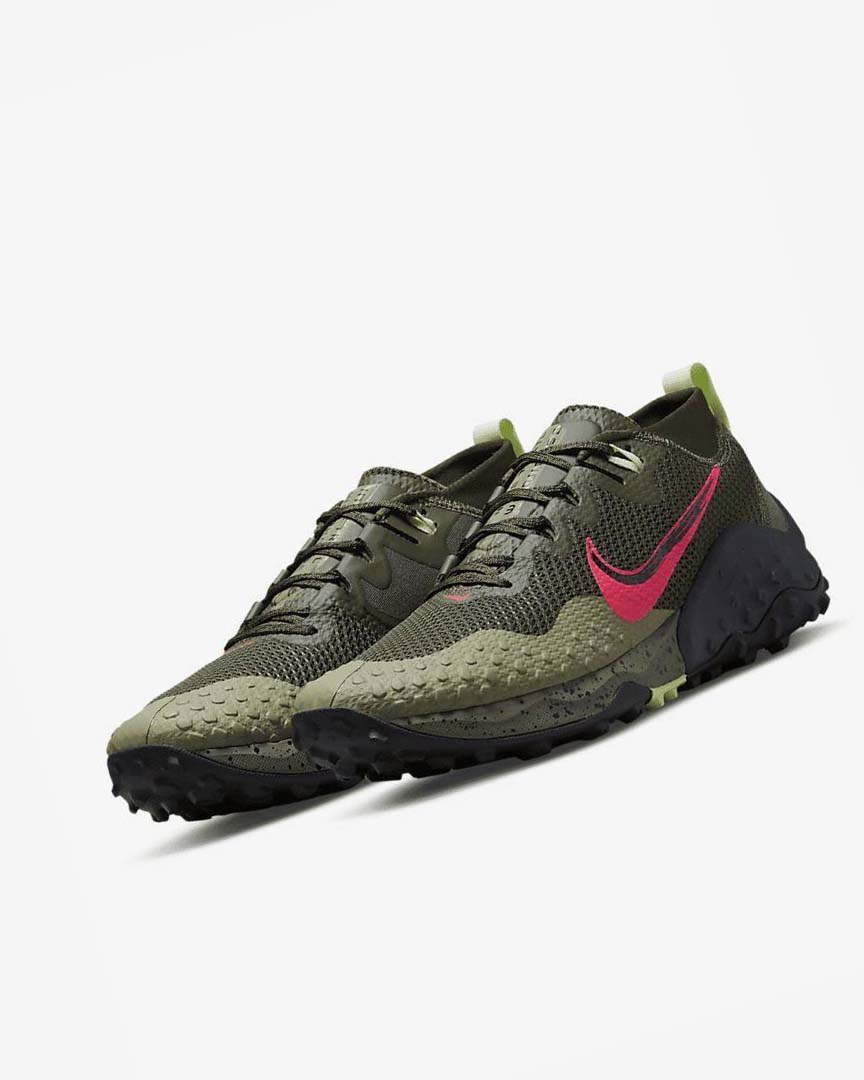 Zapatillas De Trail Running Nike Wildhorse 7 Hombre Verde Oliva Rojas | CR5546