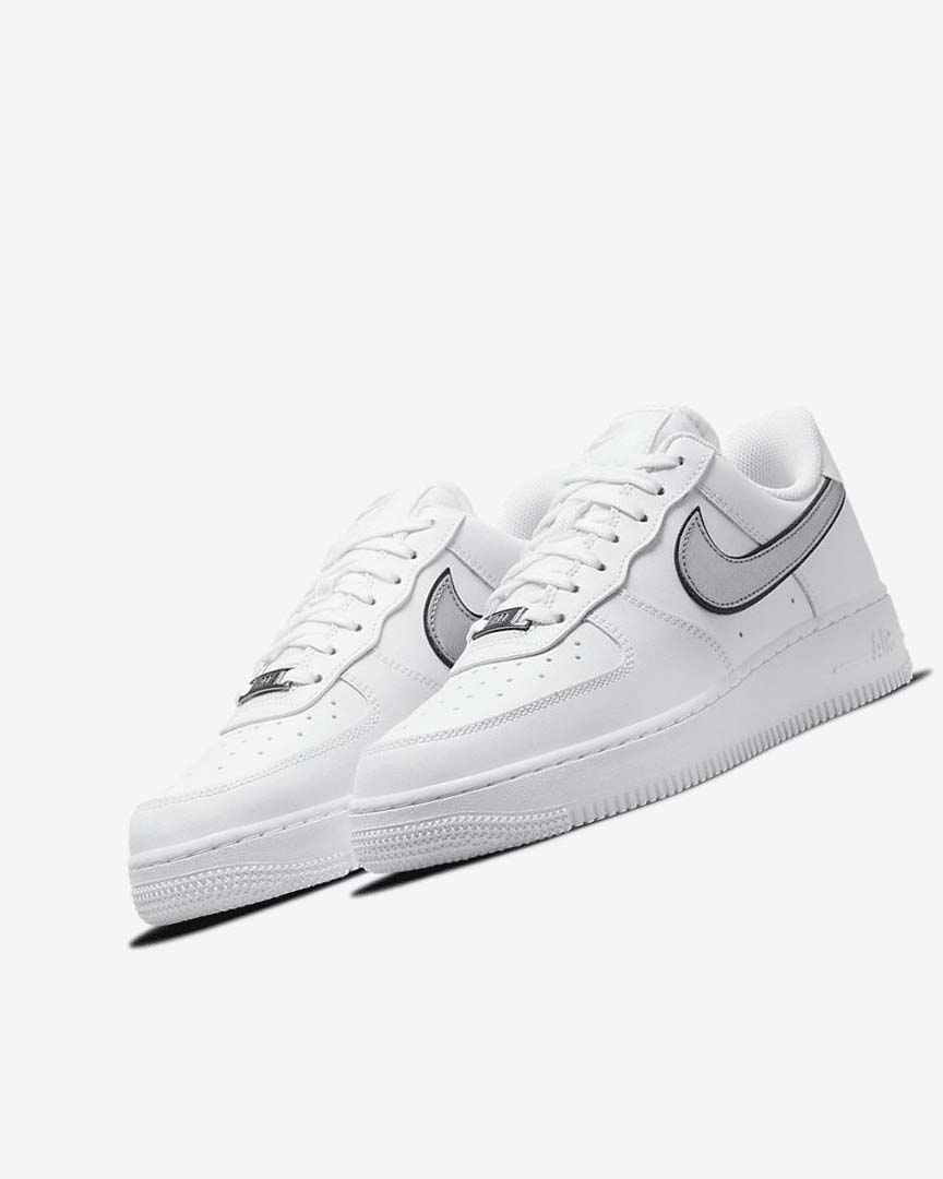 Zapatillas Nike Air Force 1 '07 Essential Mujer Blancas Negras Metal Plateadas | CR5592