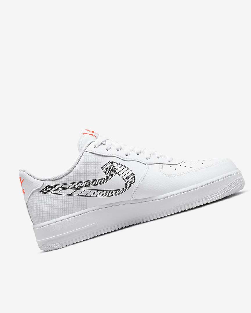 Zapatillas Nike Air Force 1 '07 Hombre Blancas Naranjas Plateadas Negras | CR2211