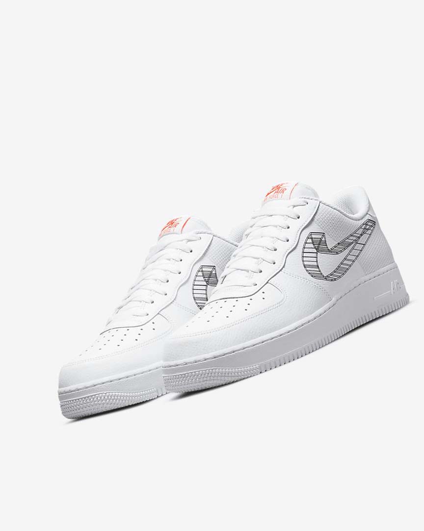 Zapatillas Nike Air Force 1 '07 Hombre Blancas Naranjas Plateadas Negras | CR2211