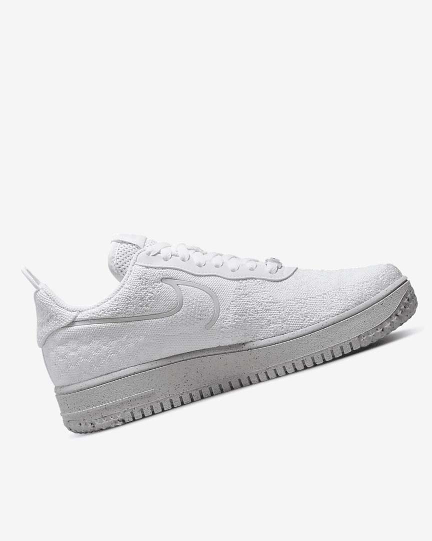 Zapatillas Nike Air Force 1 Crater Flyknit Next Nature Hombre Blancas Blancas Plateadas Blancas | CR2946