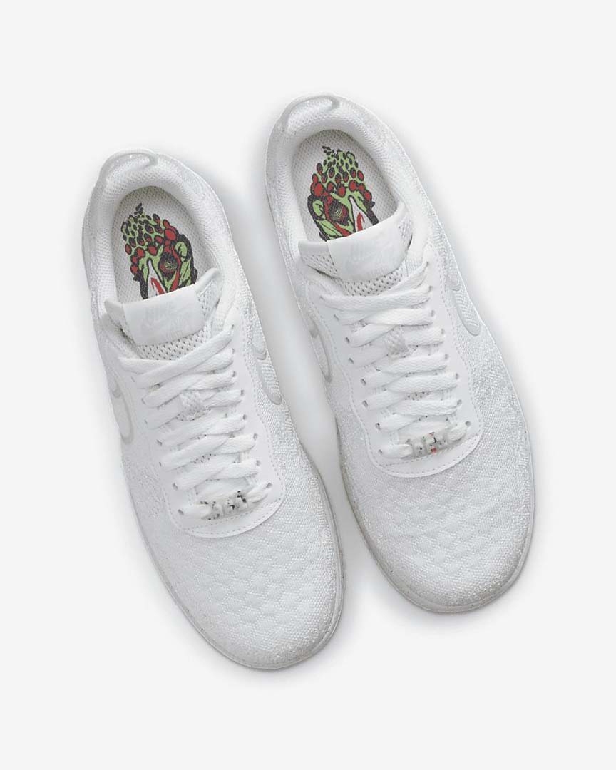 Zapatillas Nike Air Force 1 Crater Flyknit Next Nature Hombre Blancas Blancas Plateadas Blancas | CR2946