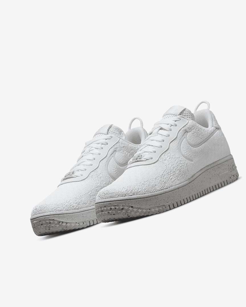 Zapatillas Nike Air Force 1 Crater Flyknit Next Nature Hombre Blancas Blancas Plateadas Blancas | CR2946