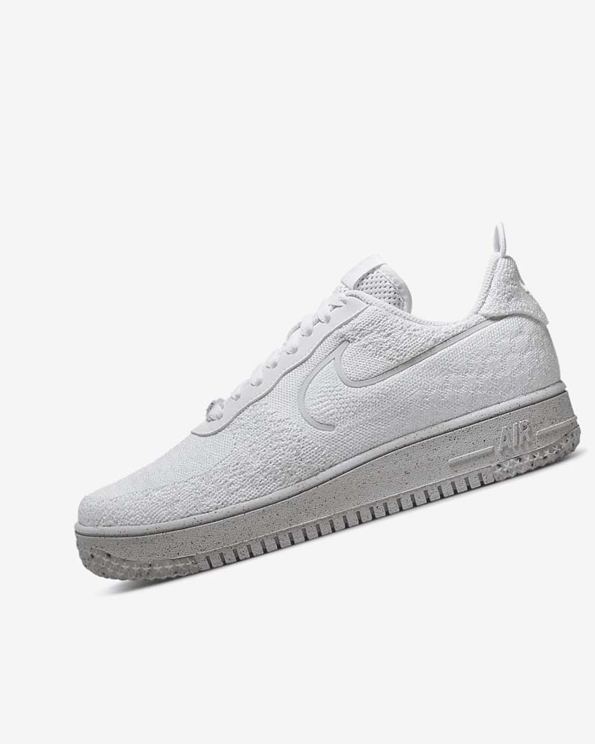 Zapatillas Nike Air Force 1 Crater Flyknit Next Nature Hombre Blancas Blancas Plateadas Blancas | CR2946