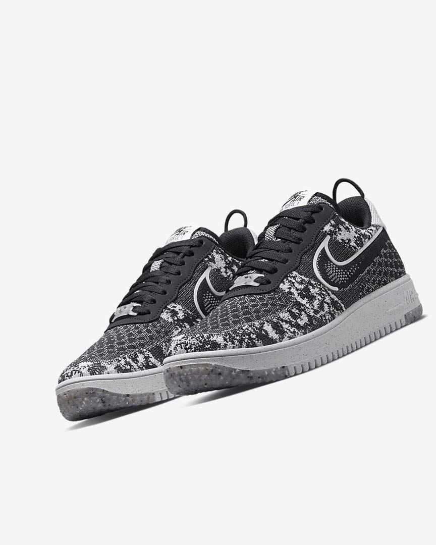 Zapatillas Nike Air Force 1 Crater Flyknit Next Nature Hombre Negras Blancas Plateadas Negras | CR5351