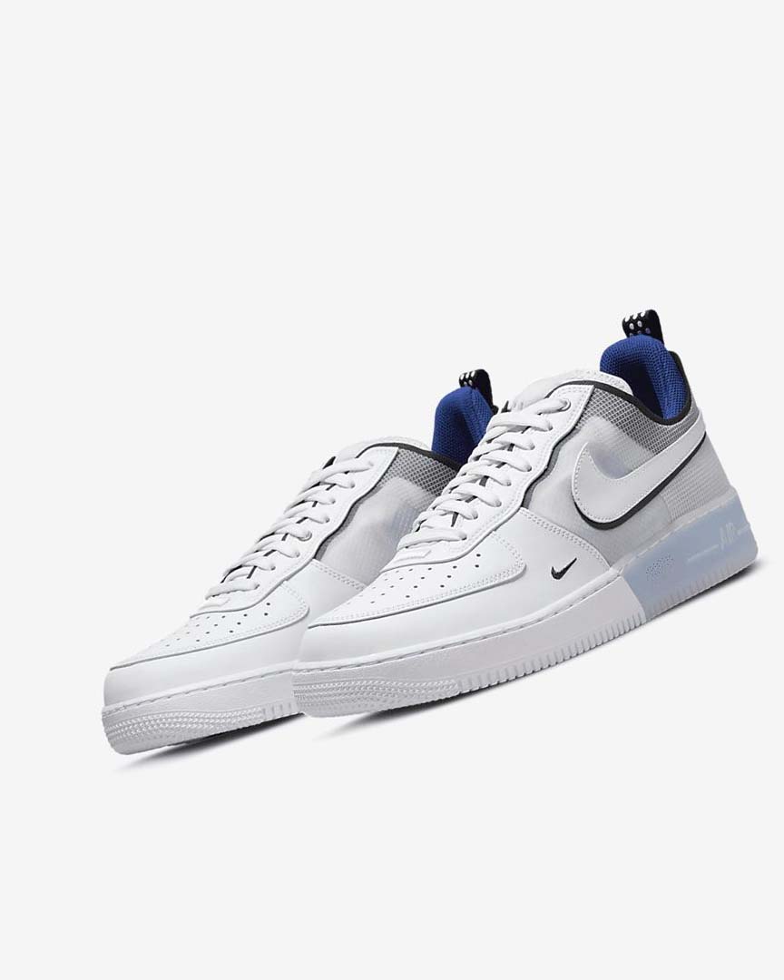 Zapatillas Nike Air Force 1 React Hombre Blancas Azules Claro Azul Real Oscuro Azules Blancas | CR3049