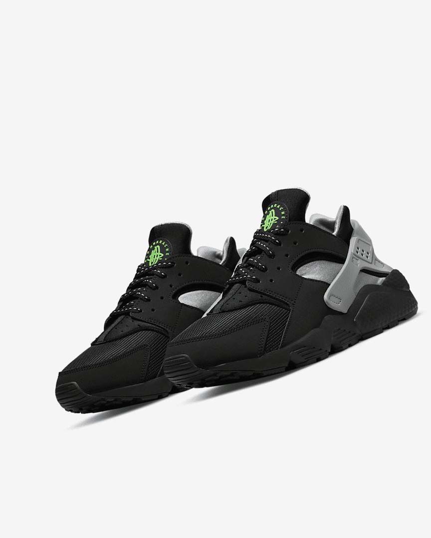 Zapatillas Nike Air Huarache Hombre Negras Metal Plateadas Plateadas Verde | CR4813