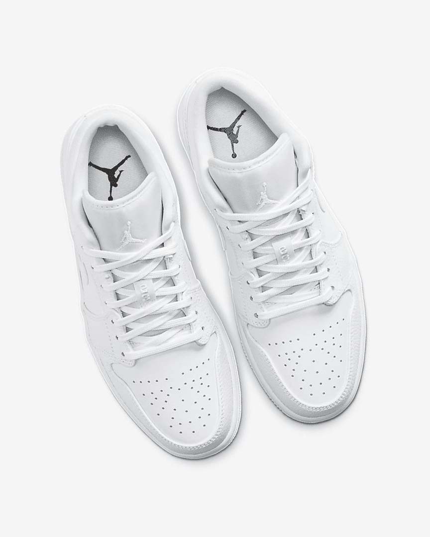 Zapatillas Nike Air Jordan 1 Low Hombre Blancas Blancas Blancas | CR4598