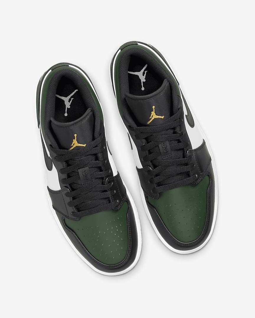 Zapatillas Nike Air Jordan 1 Low Hombre Verde Blancas Negras | CR4662