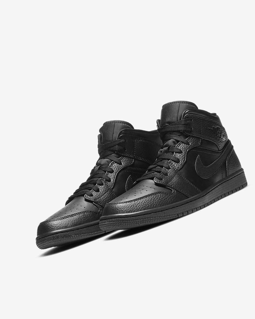 Zapatillas Nike Air Jordan 1 Mid Hombre Negras Negras Negras | CR2360