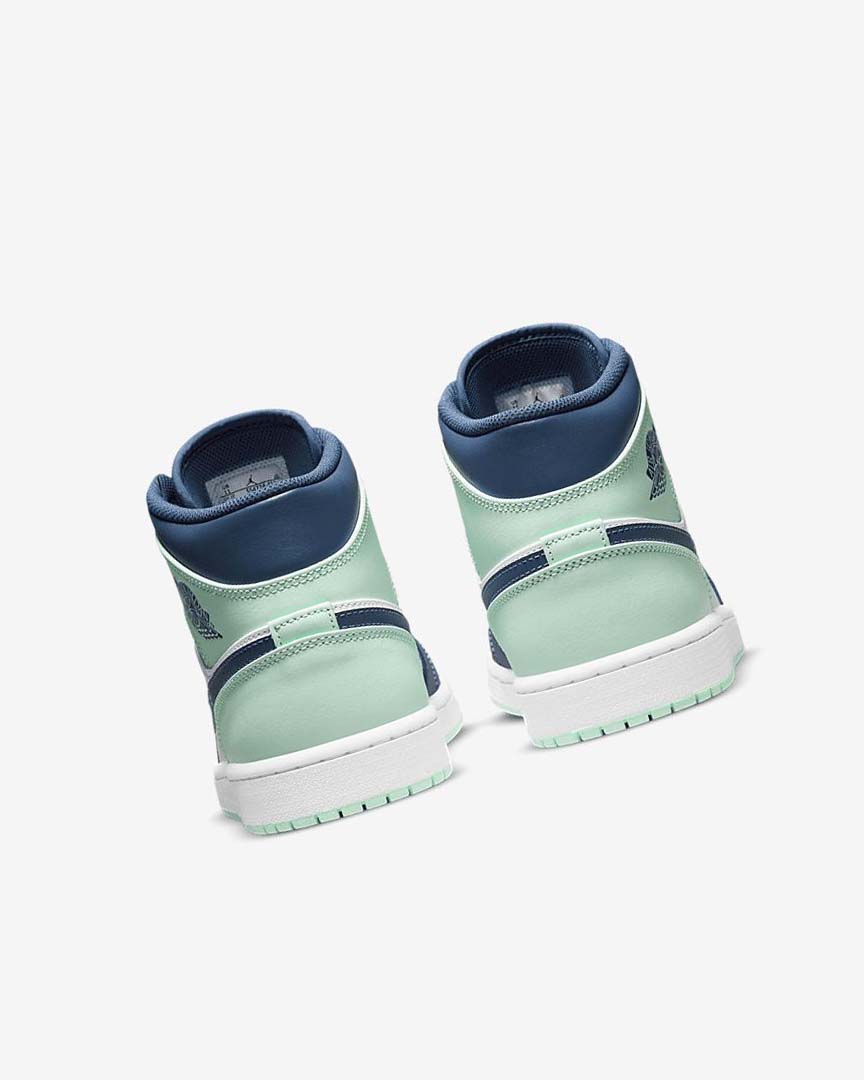 Zapatillas Nike Air Jordan 1 Mid Hombre Azul Marino Blancas Verde Menta | CR4738